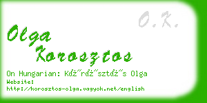 olga korosztos business card